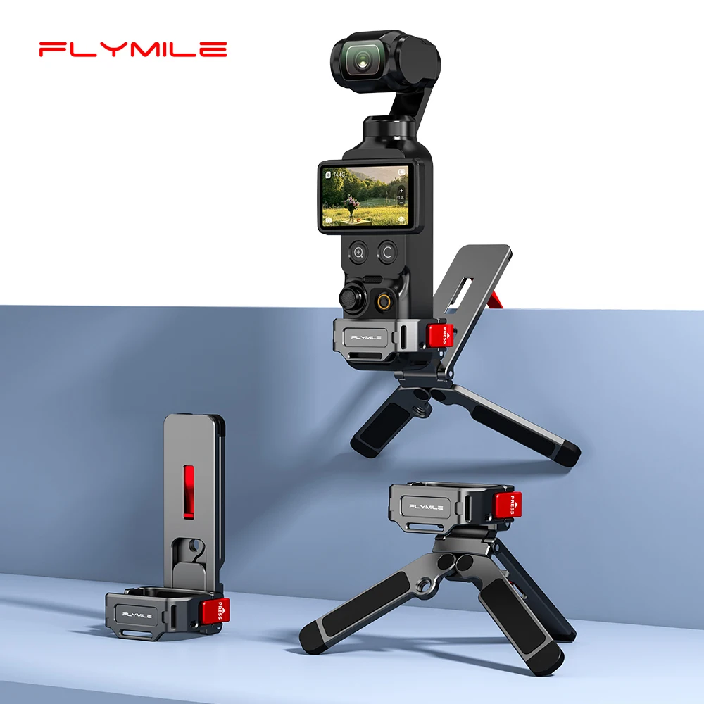 

Магнитный быстросъемный штатив Flymile для DJI Pocket 4/3: металлический складной штатив-селфи-палка с креплением Cold Shoe