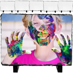 LYHLYA Sublimation Photo Slate Personalized Photo Plaque Sublimation Rock Slate Photo Plaque Customized Photo Frame