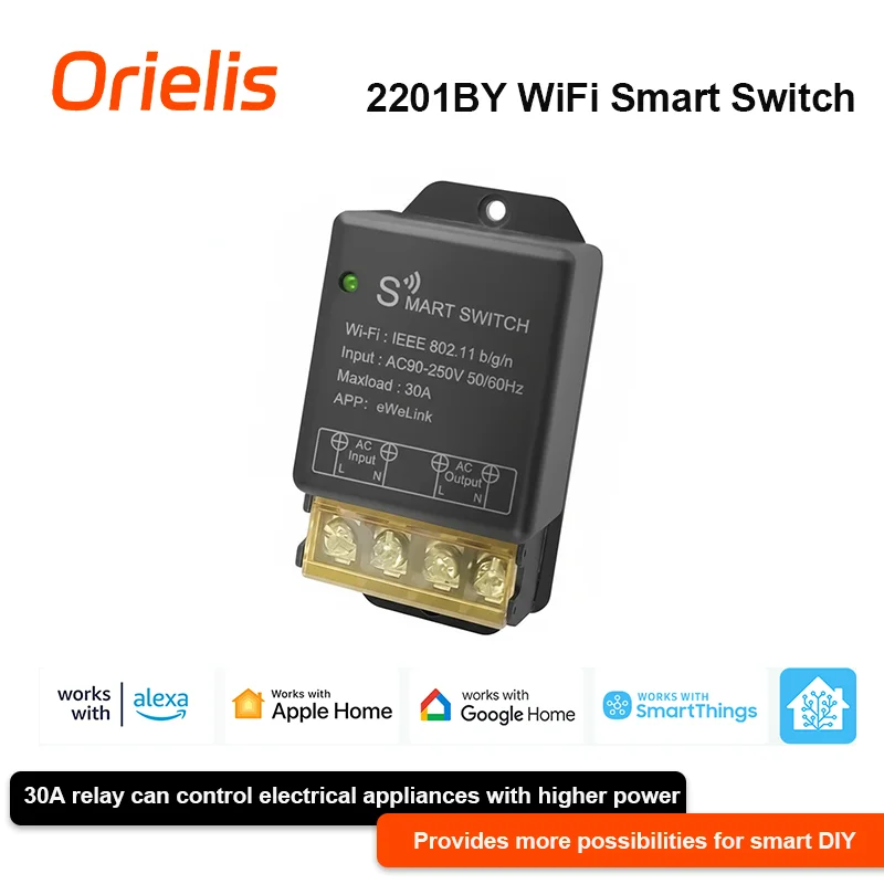 

eWeLink 30A High-Power Smart WiFi Relay Switch - Wireless Remote Control via APP/Alexa/Google Home | DIY Timer & Automation | Pl