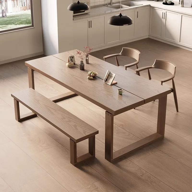 Model Solid Wood Dining Table And Chair Set Home Dining Table For Rectangular Living Room