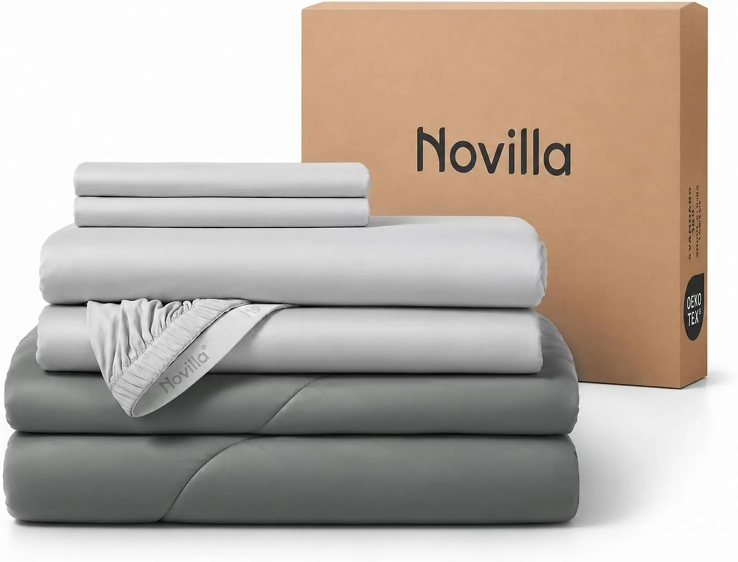 Queen 5-Piece Cooling Comforter Set and Cooling Sheet Set for Hot Sleepers