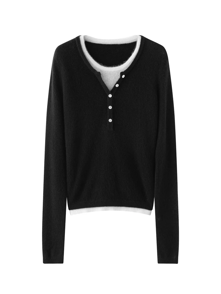 

Women's Sweater100% Cashmere Sweater High quality Long Sleeve Pullover Basic Slim Fit Simple Style Cashmere Knitwear for Autumn