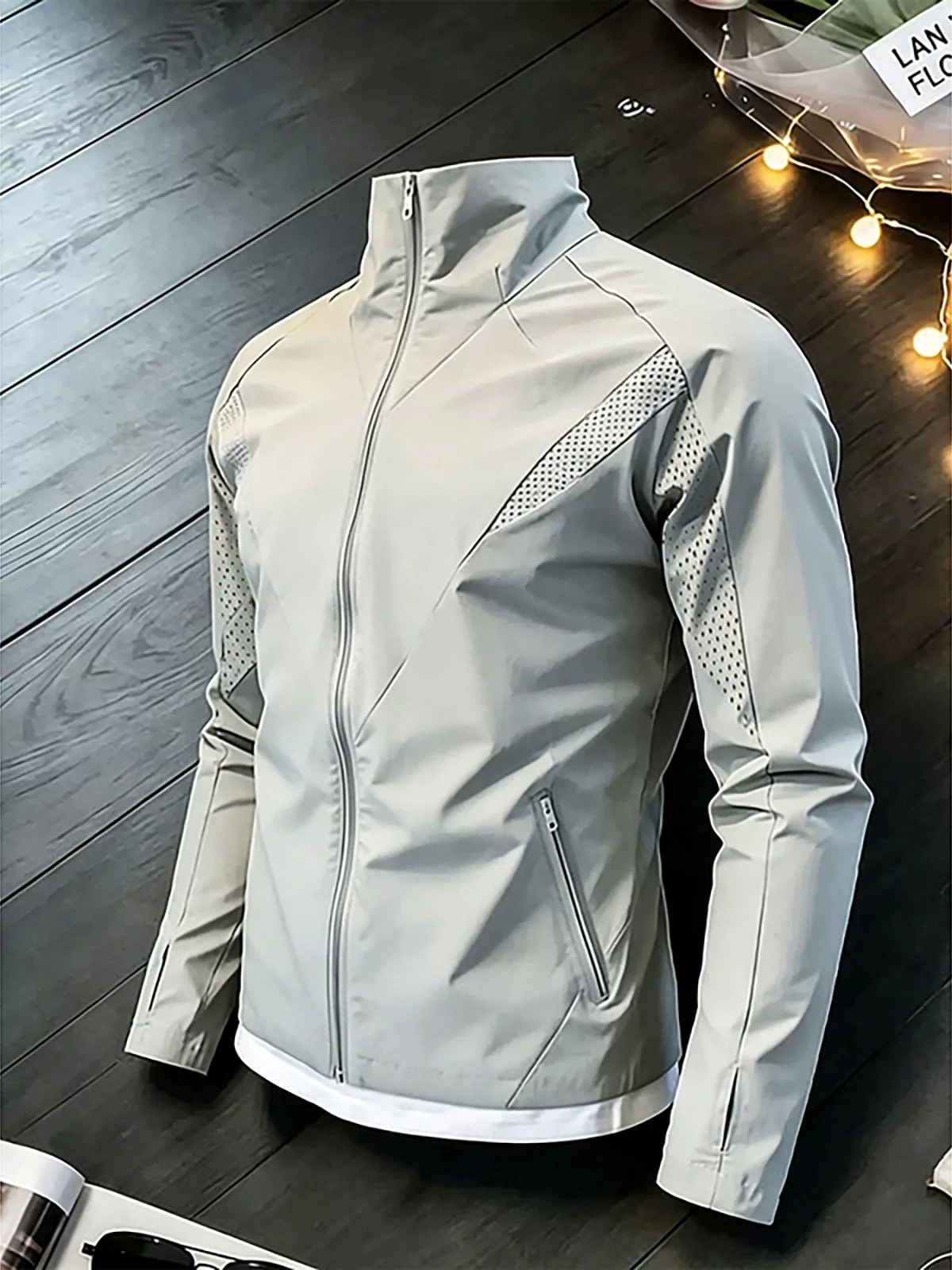 Outdoor Sun Protection Ice Silk Skin Shirt Thin Shoulder Level Stand Collar Men's Jacket Breathable Deconstructed Lightweight