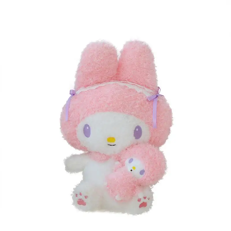 Sanrioed My Melody Anime Cute Princess Style Plush Pillow Toy Cartoon Bedroom Home Deco Toys Birthday Christmas Gift for Friend