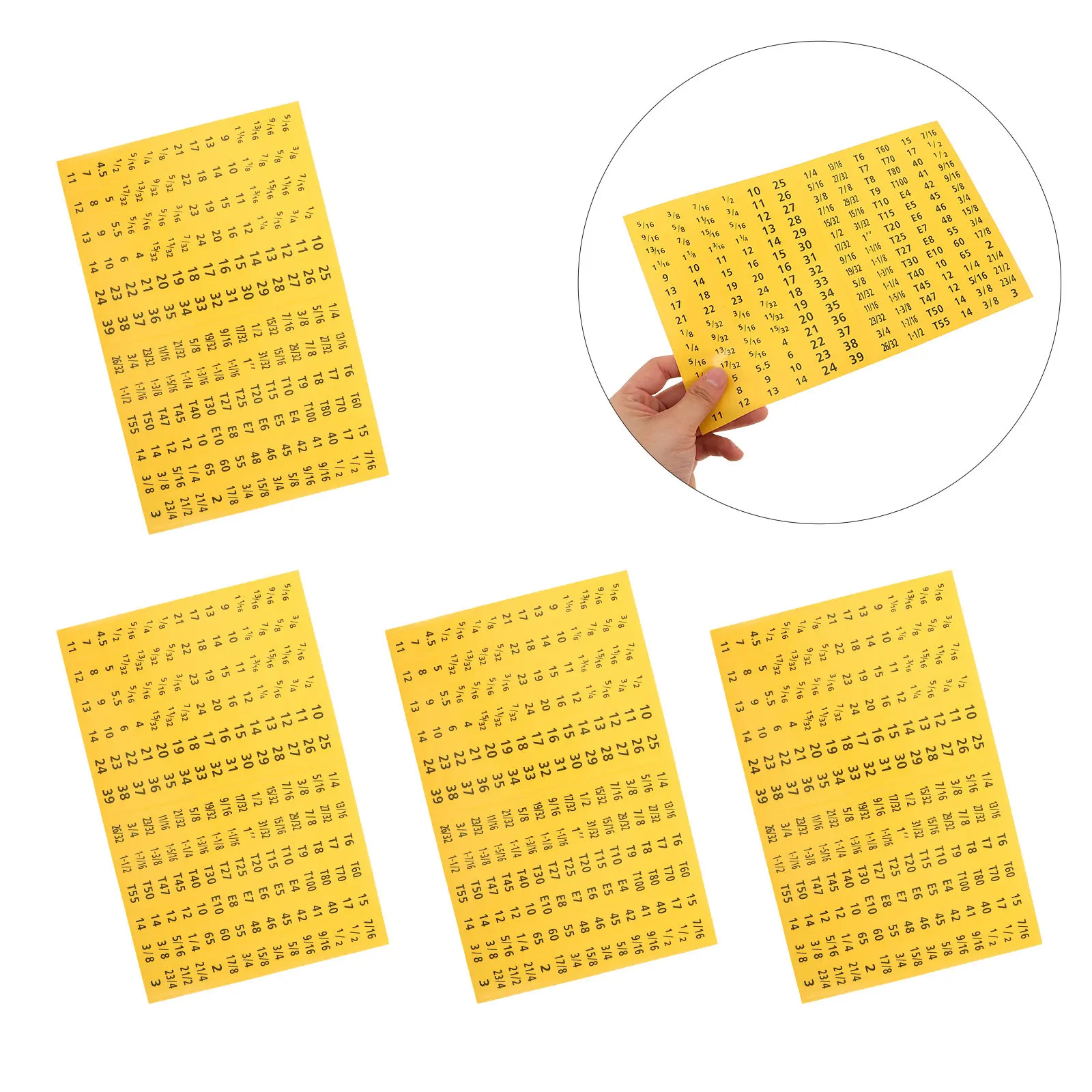 

20 Sheets Socket Wrench Label Set Adhesive Color Coding Stickers Tool Organizer Size Identification Socket Tray Labels Toolbox