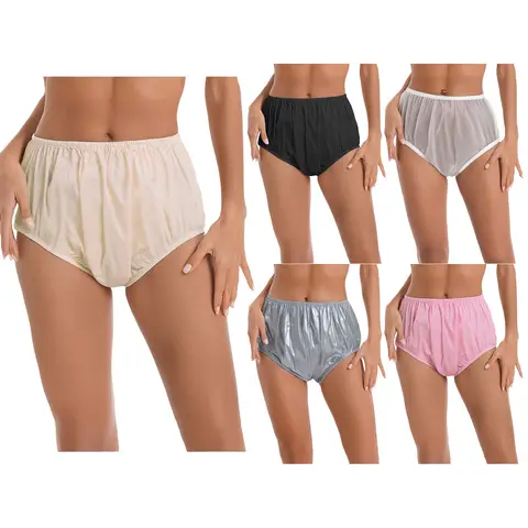Adult Unisex Waterproof Diaper Cover Plastic Underwear Elastic Waistband Briefs Leakproof Adaptive Underpants for Special Use