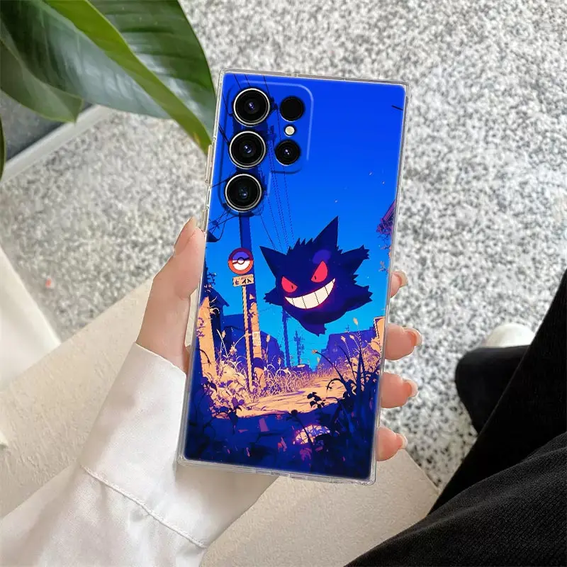 Прозрачный чехол Gengar Ghost Pocket Monster Anime для Samsung Galaxy S25 S24 S23 Ultra S20 S21 FE S22 Plus A56 A55 A26 5G Чехол для телефона