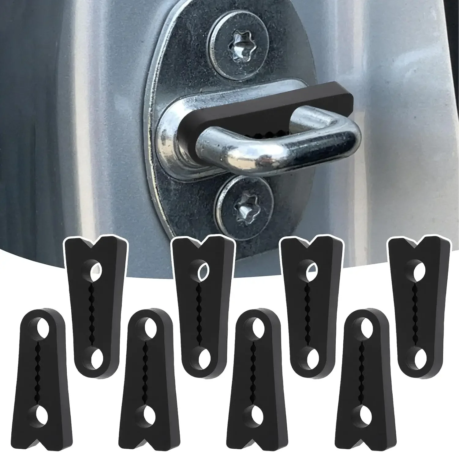 Anti Vibration Car Door Lock Buffer Pad 4-12Pcs Universal Shock Absorber Soundproof Gasket Buckle Cover for Sedan SUV Truck