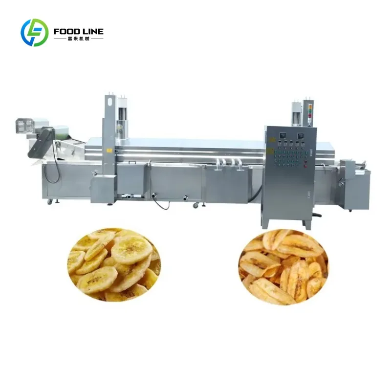 Industrial Continuous Tunnel Fryer with Conveyor Belt for Banana Chips Automatic Frying Machine Custom