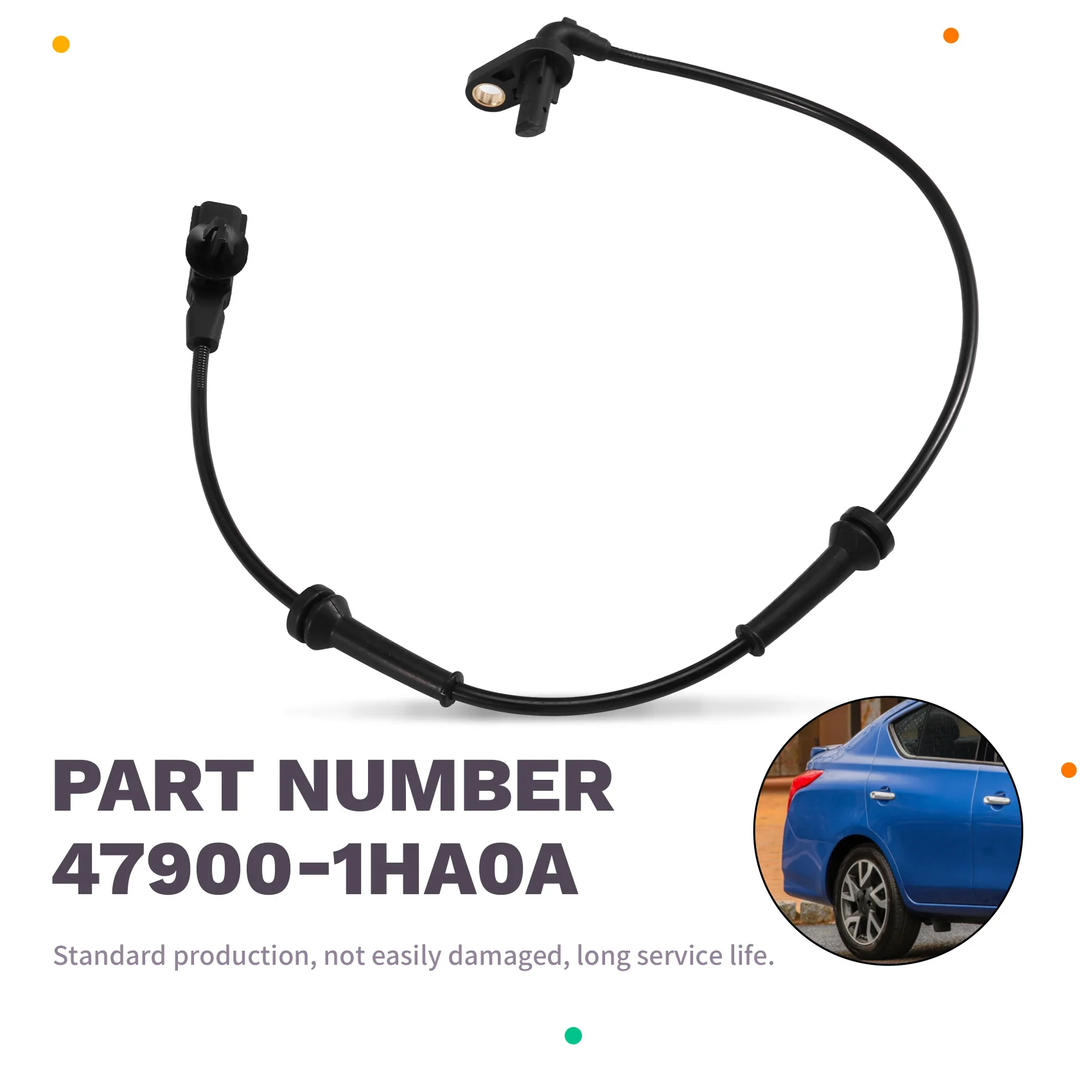 A02Q-47900-1HA0A 후방 우측 ABS 센서 휠 속도 센서 (닛산 마치, 마이크라, 버사, 라티오, 써니 N17_ 479001HA0A ALS2287 5S14104 용)