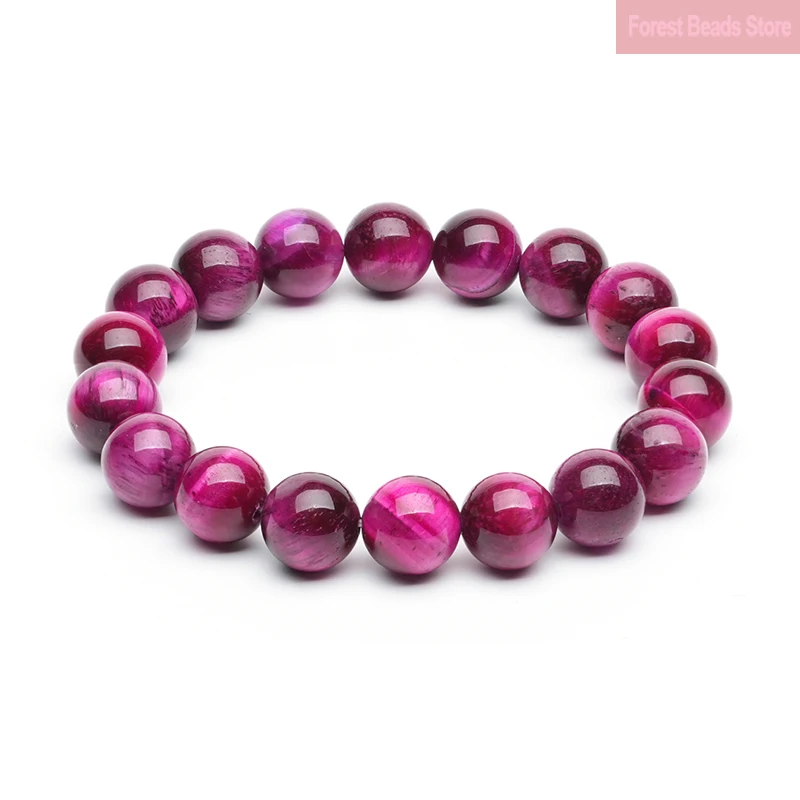 Smooth Rose Red Tiger Eye Bracelets Women Girls Fashion Stone Handmade Strength Yoga Healing Energy Jewelry Gift 6/8/10/12mm