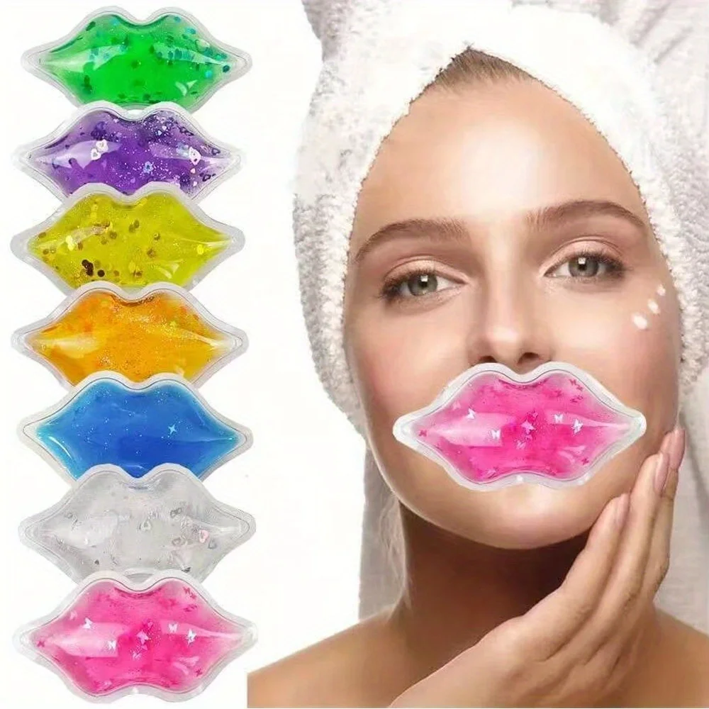 

Reusable Lip-Shaped Gel Ice Pack for Lips & Face - Hot/Cold Relax Skin Care Tool - Flexible Dual Temp Reusable for Hot & Cold