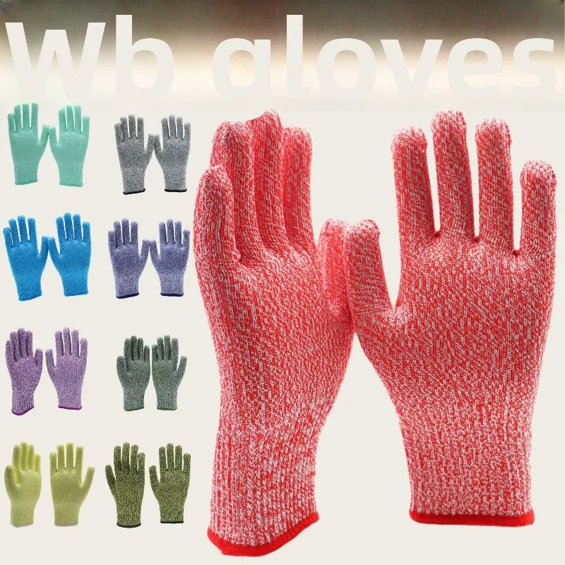 Clearance_Grade 5 Cut Resistant Gloves Kitchen HPPE Scratch Resistant Glass Cutting Safety Protection for Gardeners_Continuous U