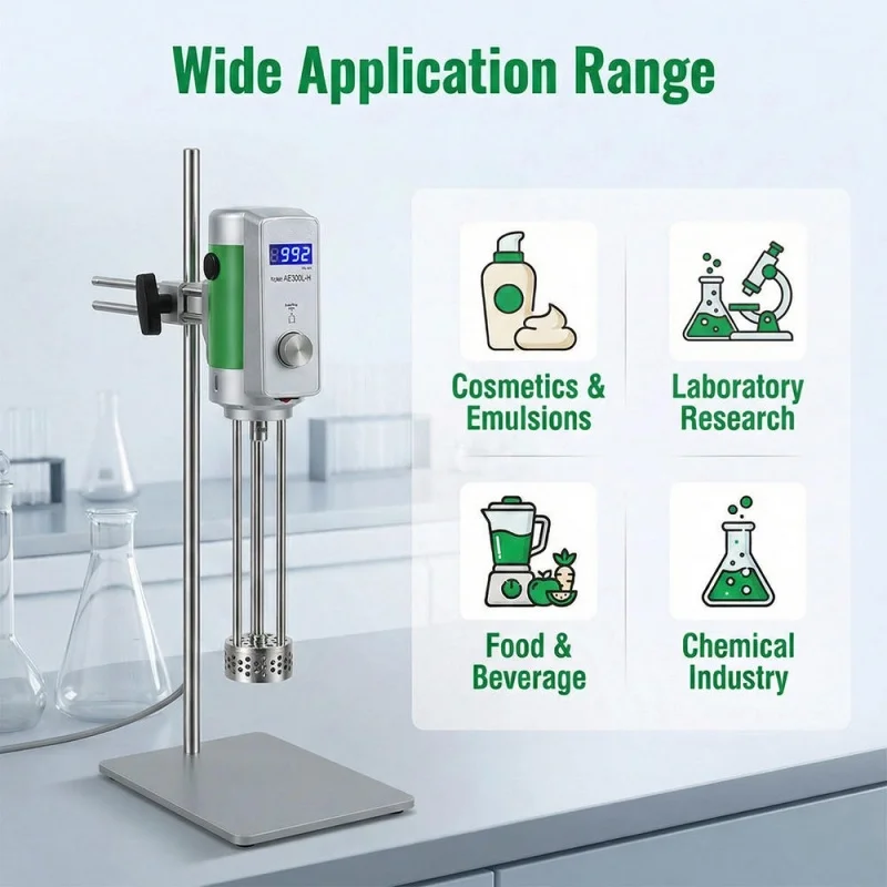 AE300L-H 40L High Shear Small Scale Laboratory Cream Lotion Emulsifier Mixing Machine Digital Homogenizer Mixer 2000-12000rpm