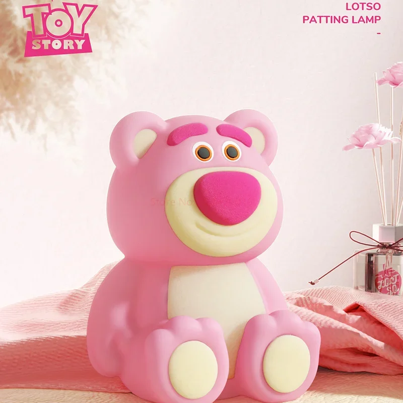 Disney Toy Story Lotso Bear Pat Light Silicone Night Light Bedroom Sleep Creative Anime Christmas Kids Brithday Christmas Gifts