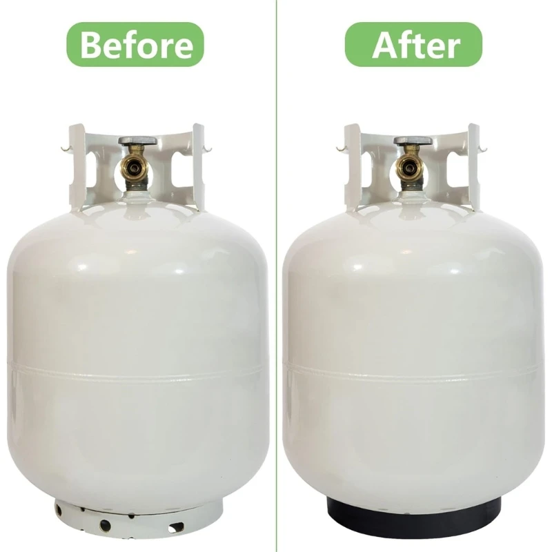 2 Pack ถังโพรเพนสนับสนุนแหวนกระบอกเสถียรภาพสนับสนุนโพรเพนอุปกรณ์เสริมแหวนฐานผู้ถือ Antislip ถังแหวน A6HB