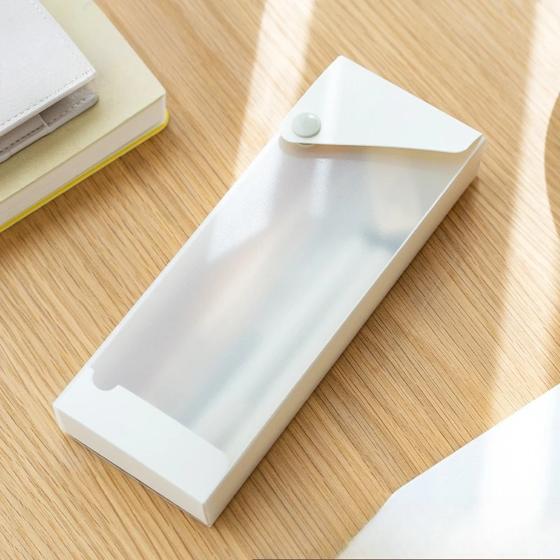 

10Pcs Transparent Frosted material Pencil Pencil Pencil Case, Student Multifunctional Marker Storage Box