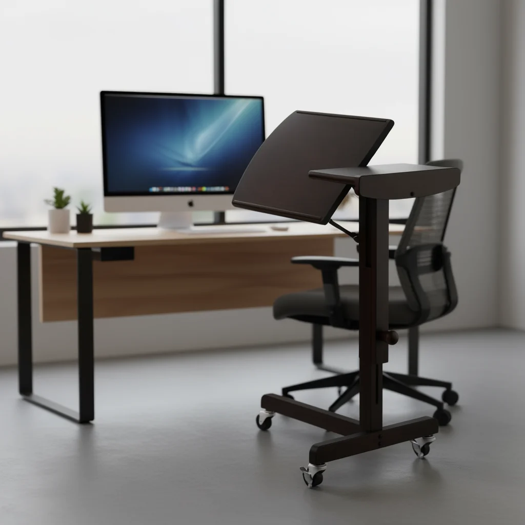 Adjustable laptop bracket, cart wooden floor bracket
