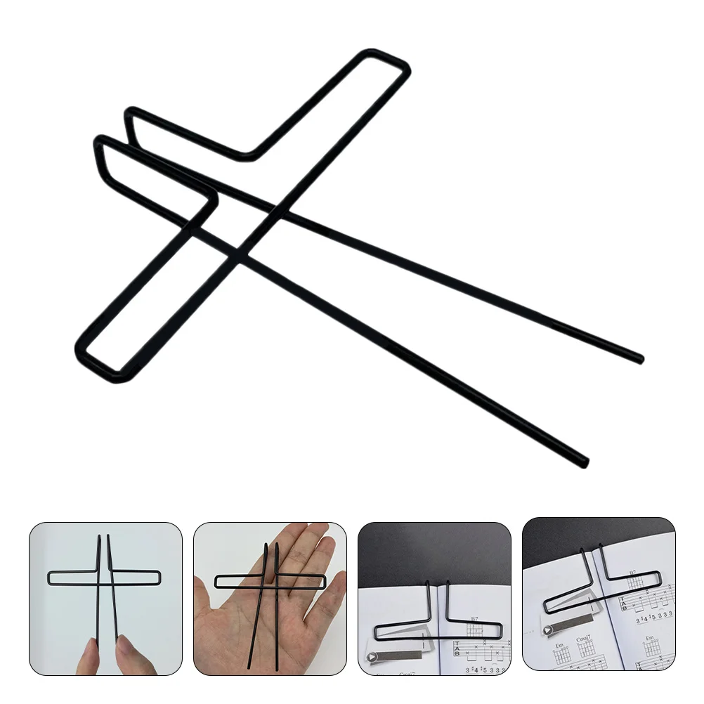 

2Pcs Metal Music Book Holder Music Note Clip for Holding Scores Books Wide Open Page Clamp Scratch-Free Design Bookmarks