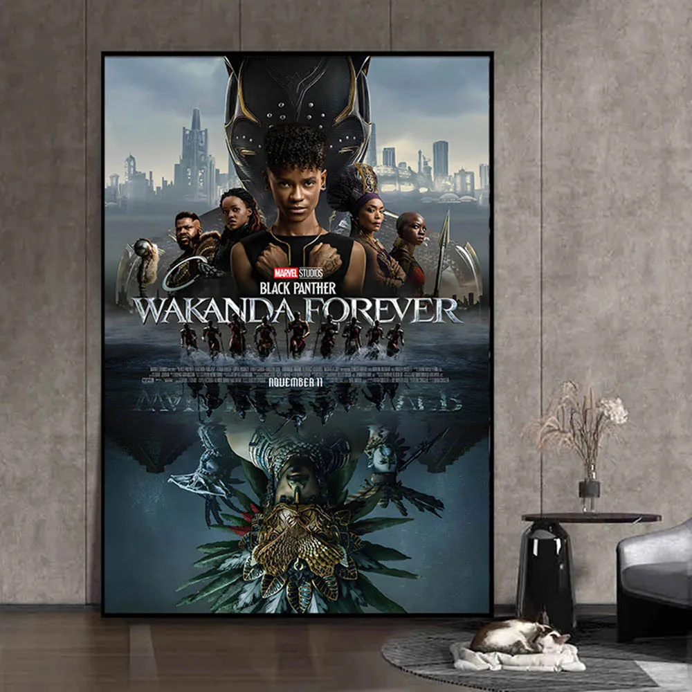 

Disney Movie Wall Art Canvas Painting, Black Panther, Wakanda Forever Poster, Superhero Print, Picture, Living Room, Home Decor