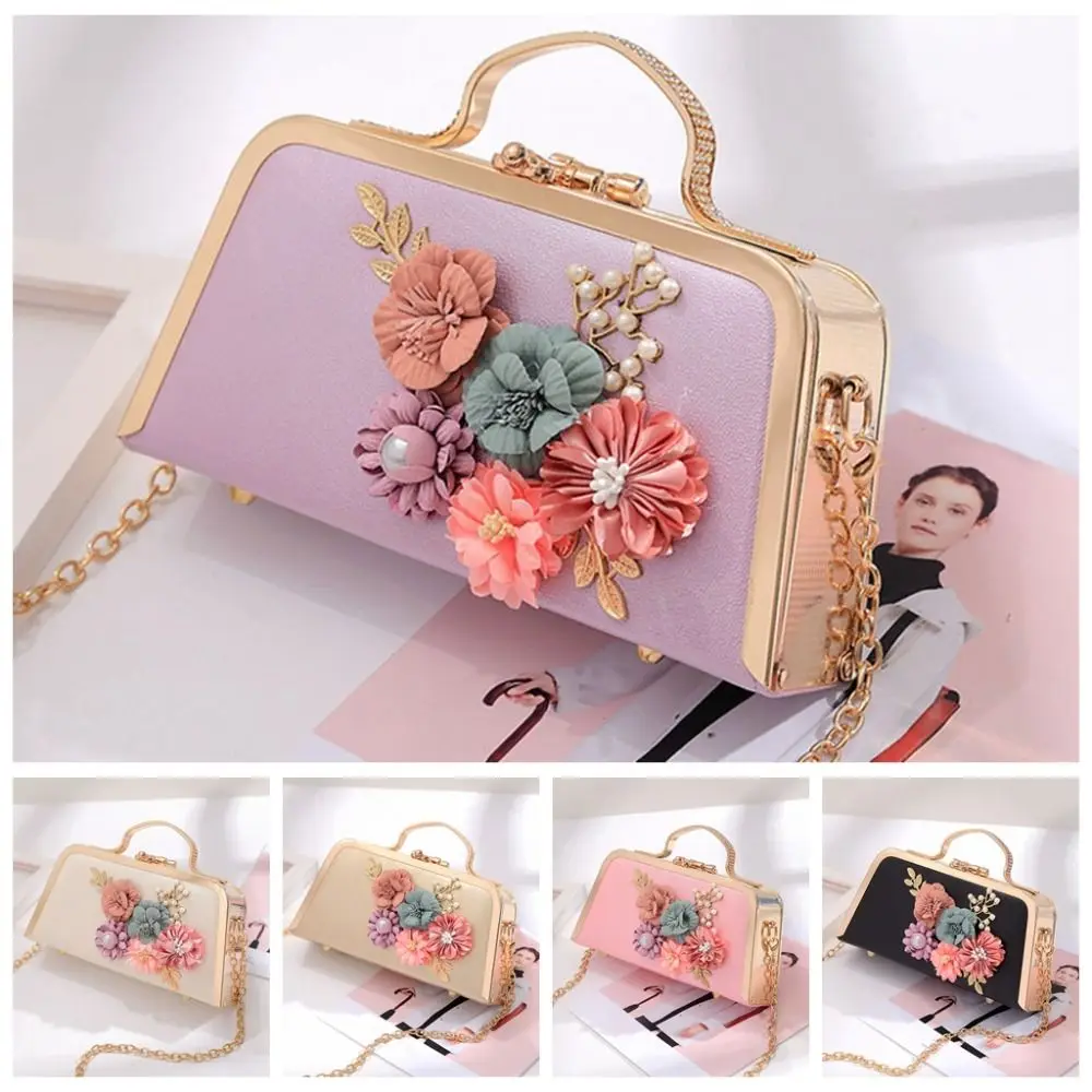 الرجعية المعادن ثلاثية الأبعاد زهرة مأدبة حقيبة سعة كبيرة حقيبة كتف السيدات حقيبة صغيرة أنيقة متعددة الوظائف Hanfu حقيبة يد المرأة