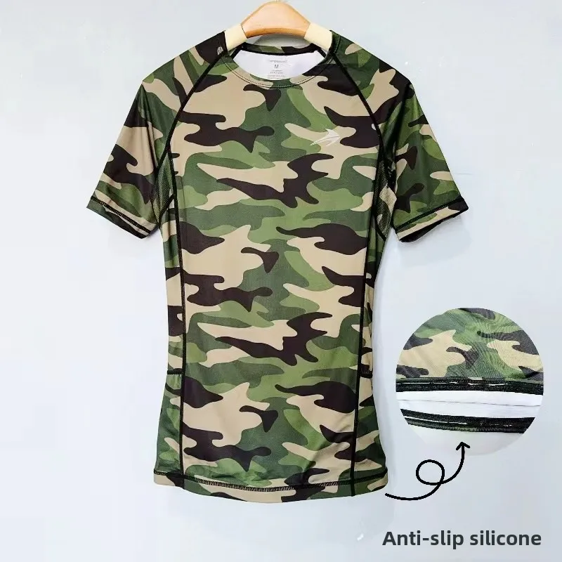 

Amber Ladies' Two-Piece Swimming Suit ort Sve Surfing Anti-Slip Faion Camouflage Tight Qui Dry No Chest Pad