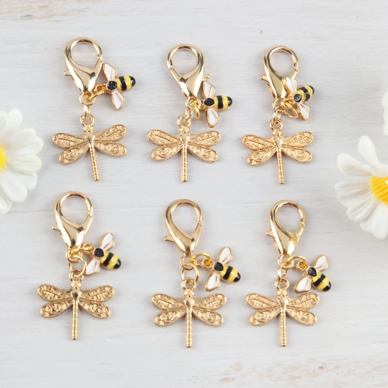A gift for you 1/3/6An interesting keychain，Butterfly and Bee Series，with“Positive butterfly” “Card-decorated handbag，Keychain t