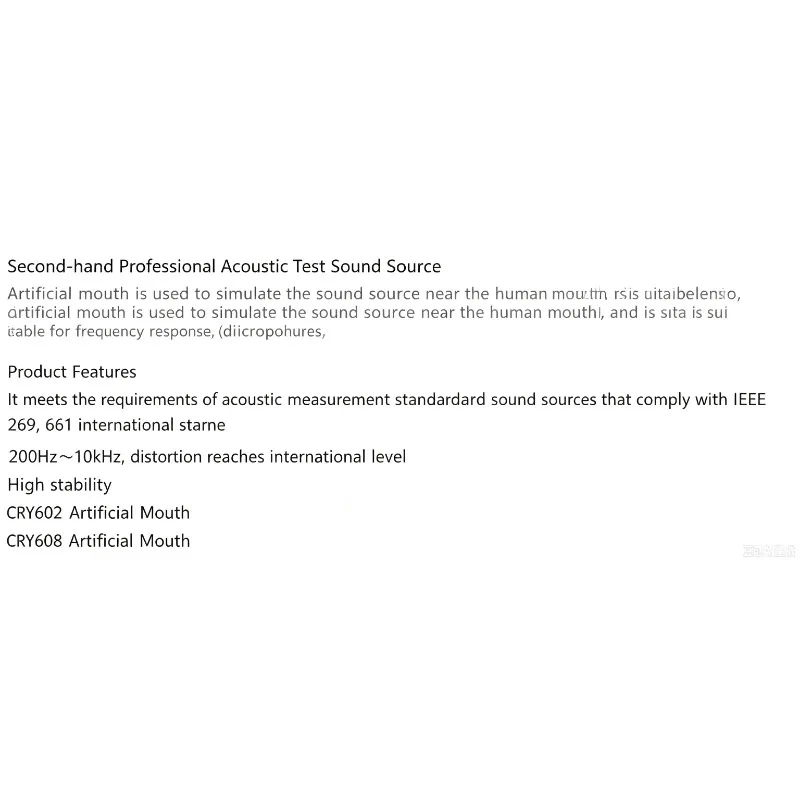 Zhaohua CRY602 Artificial Mouth 608 Simulator Mouth for Phone Headset Microphone MICS Acoustic Sound Source Test