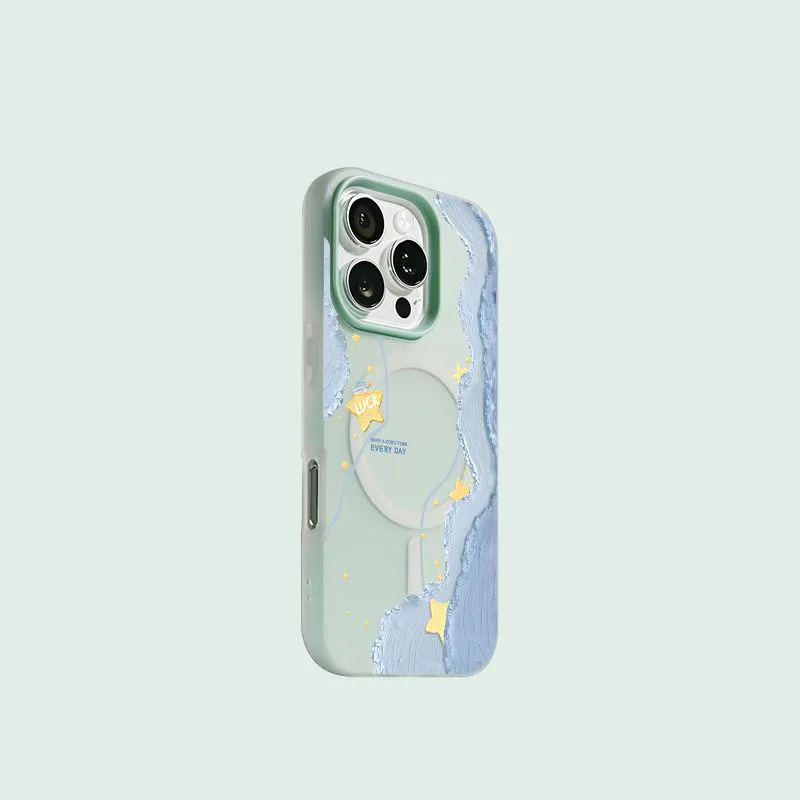 

Cute funny Star Oil Painting MagSafe Phone Case With Full Camera Protection For IPhone1716 15 14 13Pro Max Anti Drop Matte Cover