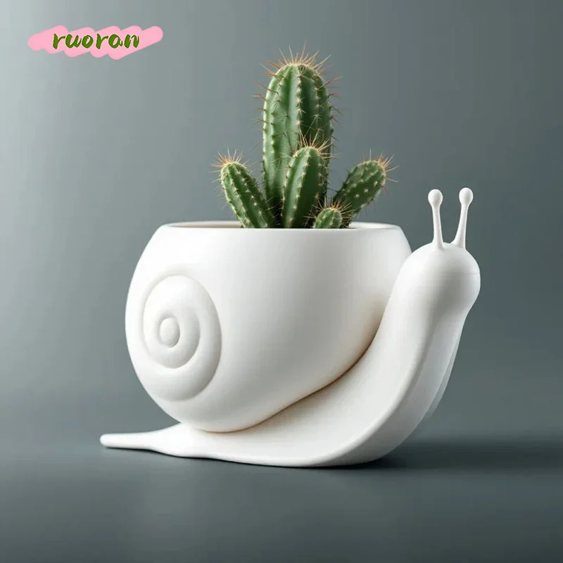 

3D Printed Creative Snail Planter Bonsai Pot for Succulents Orchids Pothos Japanese Home Gardening Decoration