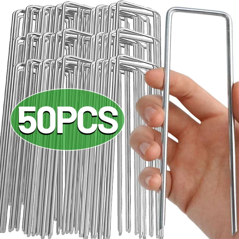 

Heavy-duty Fence Tubing Stakes Sod Pins U-type Garden Galvanized Landscape Spike Holding Lawns Barrier Ground Nail