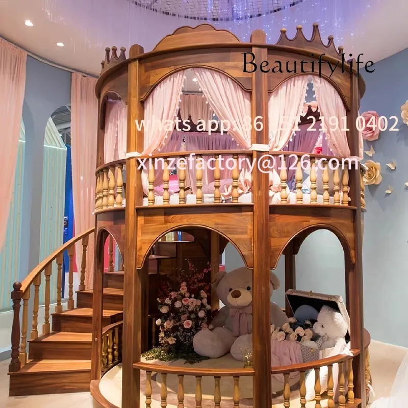 تخصيص سرير ذات طابقين الديكور السلامة الحديثة الشريحة القلعة سرير الأميرة روضة كاما Infantil Furn