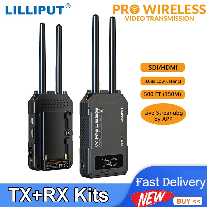 

Lilliput WS500 Wireless Video Transmission System Kits 500ft 3S-SDI HDMI-compatible Transmitter and Receiver