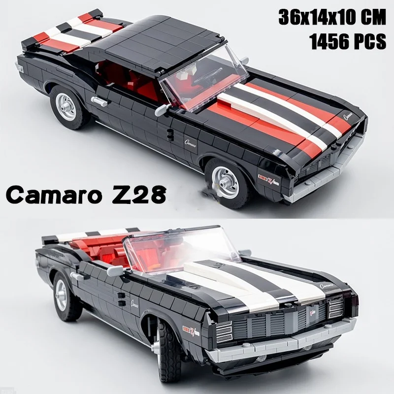 Technical Machinery Group Super Sports Car Camaroed Z28 American Muscle Car Assembly Building Block Model Boy Toy Gift