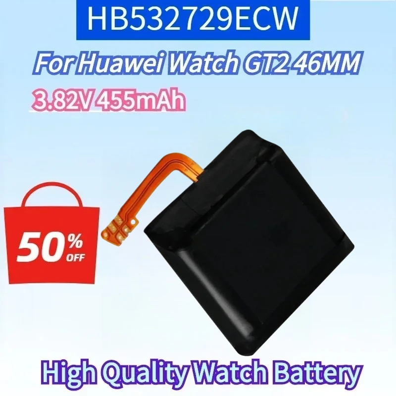 

New HB532729ECW 3.82V 455mAh Watch Battery for Huawei Watch GT2 46MM Watch GT3 46MM JPT-B19 JPT-B29 Rechargeable Battery