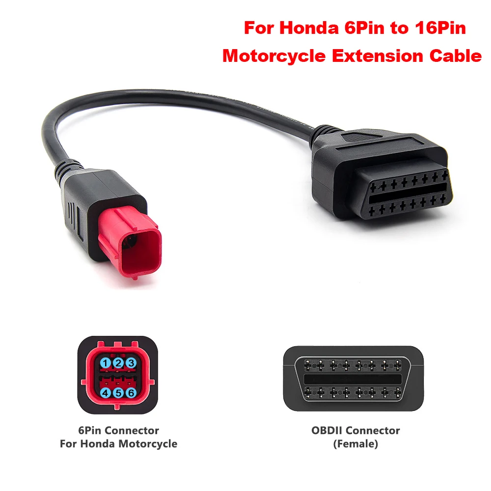 

Для Honda 6-контактный 4-контактный мотоциклетный кабель OBD2 6-контактный адаптер OBDII 16-контактный разъем диагностический кабель OBD 2 удлинительный кабель