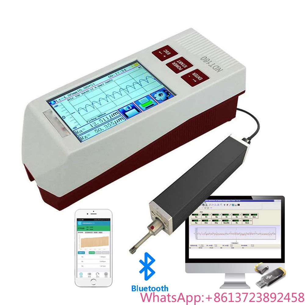 

Professional Surface Roughness Tester with Wireless Bluetooth Connection Detachable Drive Metal Surface Roughness Gauges