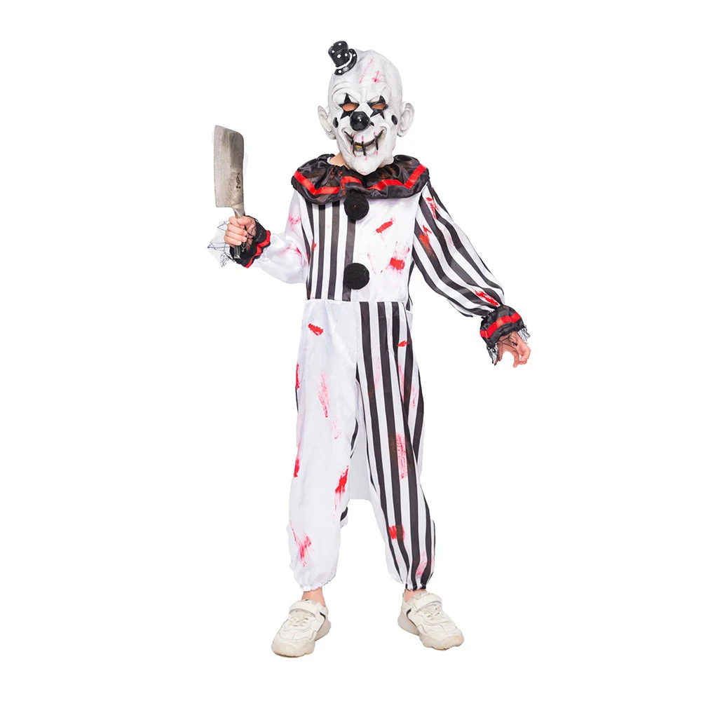 Antakodo Herren-Halloween-Kostüme, Clown-Kostüme, schwarz-weiß gestreift, Bühnenkostüme, Urlaubsparty-Kostüme