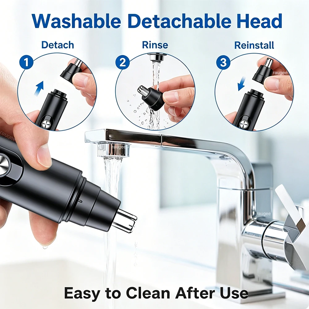Nose Hair Trimmer for Men Portable Nose Hair Remover USB Rechargeable Electric Nose and Ear Hair Trimmer Mini Nose Hair Clipper view 5
