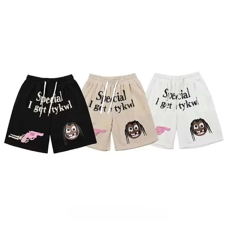

Summer Shorts Gun Element Print Women Man Loose Cartoon Y2k Man Shorts Training Running Fitness Board Beach Short Pants Moto