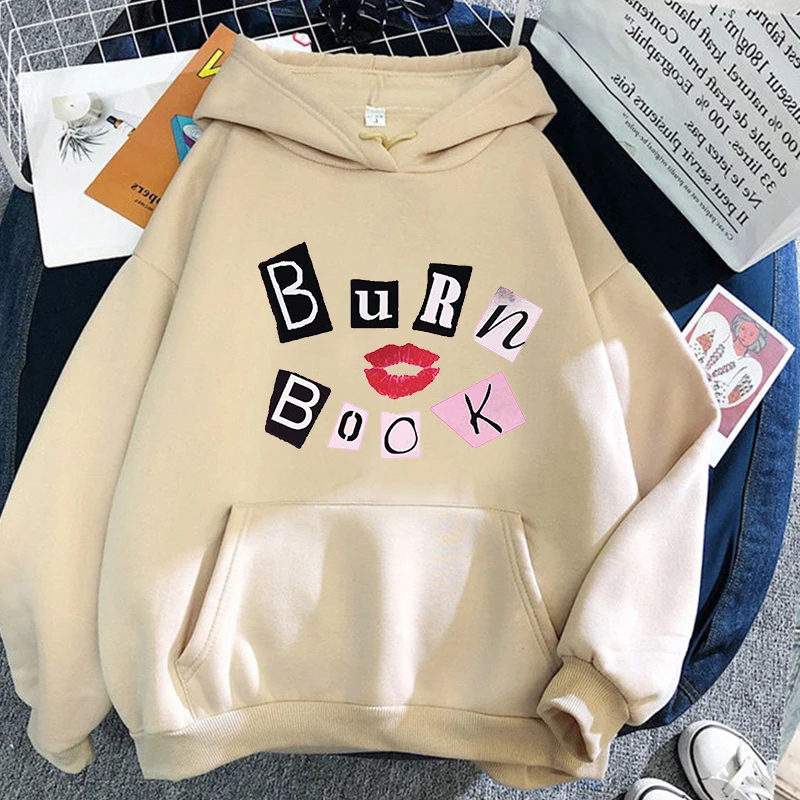 Mean Girls Burn Book Hoodies Long Sleeve Casual Winter Sweatshirts Streetwear Men Harajuku Sudaderas Graphic Printing Clothing