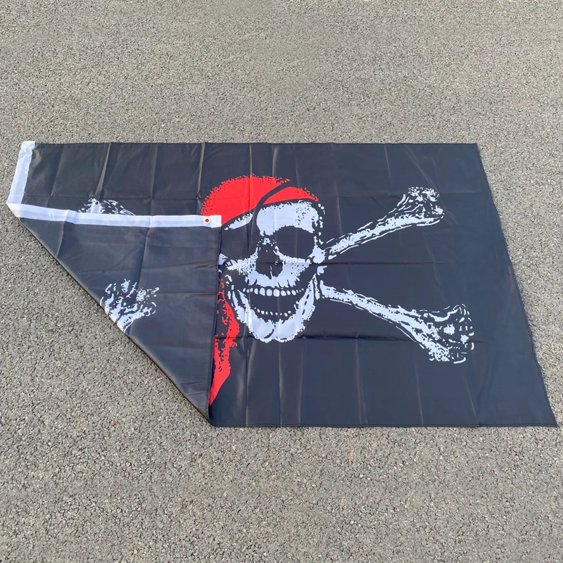 aerlxemrbrae flag   Huge Skull and Cross Crossbones Jolly Roger Pirate Flags Holloween KTV hanging Decoration