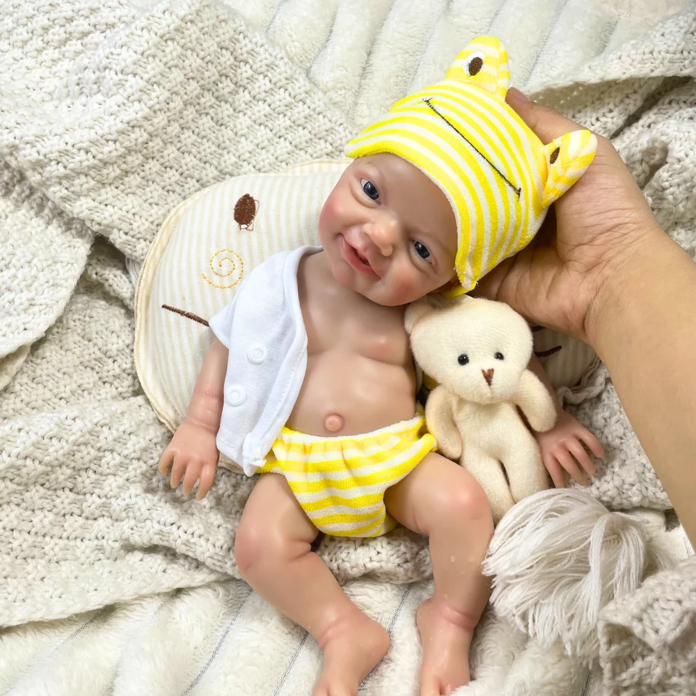 33 CM Mini Full Silicone Reborn Baby Doll Charlie Boy or Girl can be choose Lifelike Silicone Washable Doll Christmas Gift Toy