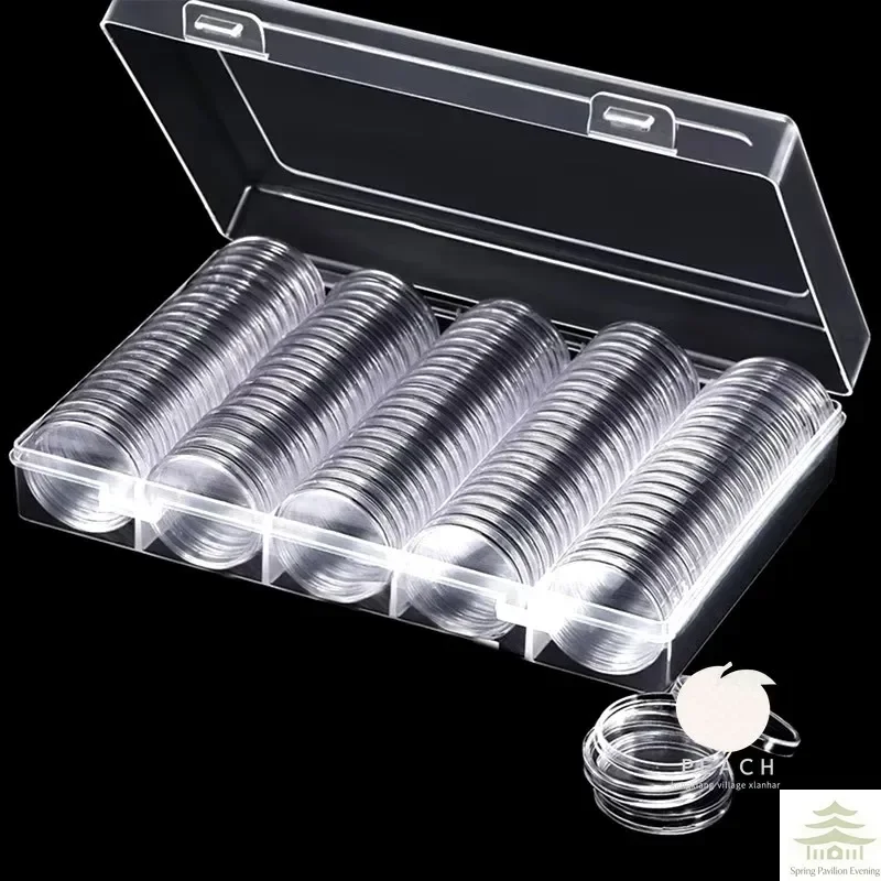 Estuches transparentes para monedas de 27 mm/30 mm, cápsulas de almacenamiento de monedas, caja de protección, contenedor, caja de colección de monedas