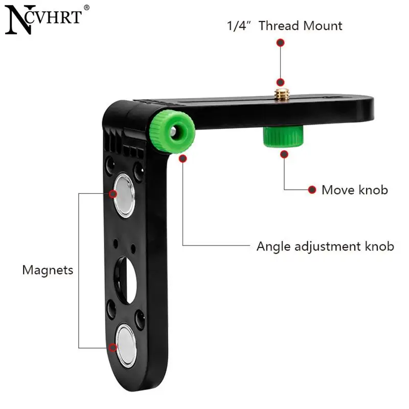 1Pcs Mini Laser Level Wall Bracket Adjustable 180° For 1/4