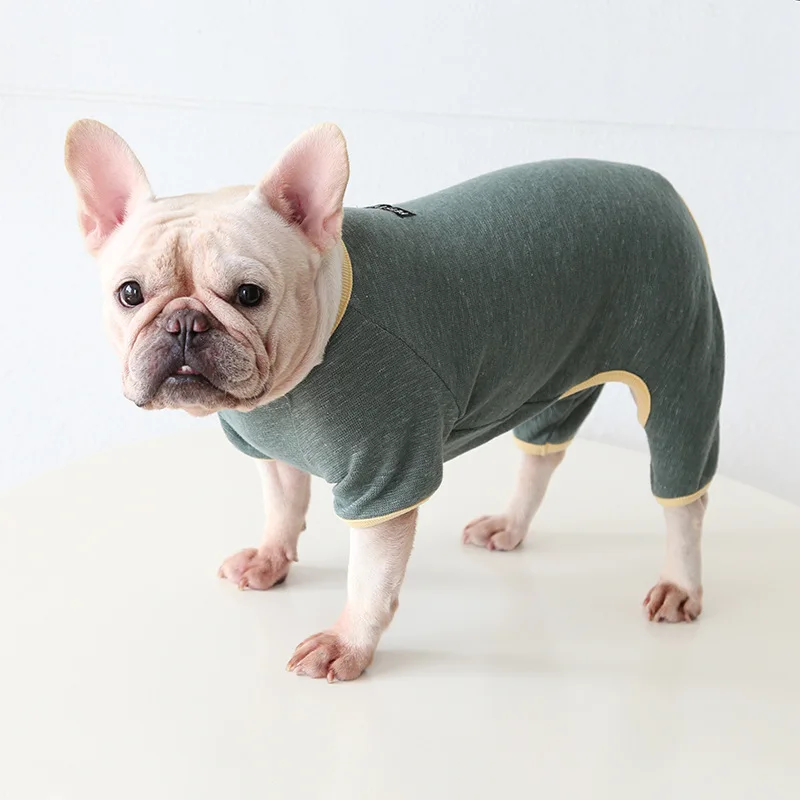 

Mutihome Spring/summer 2026 Pet Supplies Bulldog Knitted Cotton Solid Pajamas Dog Clothes Bago Corgi Cat Bodysuit Tops Women