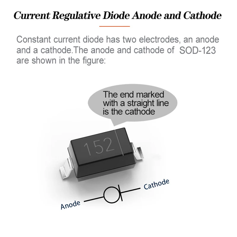 5PCS CRD Diode S-152T 1.50mA SMD SOD-123 Current Regulative Diode New It can be applied to LED power supply and sensors