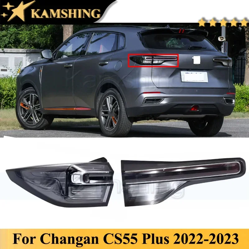 Kamshing Rear Bumper Tail Light Lamp For Changan CS55 Plus 2022-2023 Taillights Taillamps Brake Light Car Light