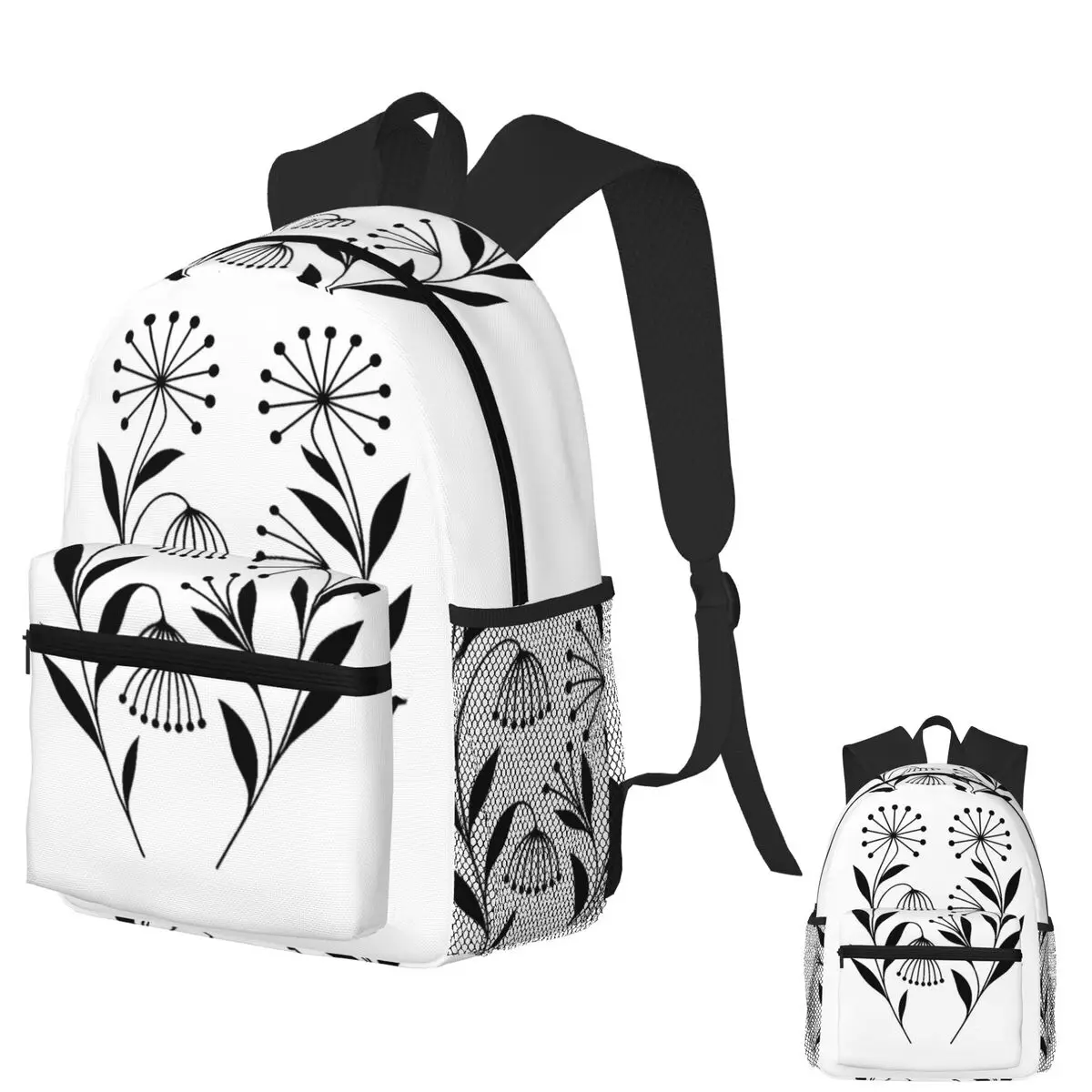 

Twin Verses In Inked Bloom Student Backpack School Bag Hiking Travel Daypack for Men Women Bookbag Shoulder Bags
