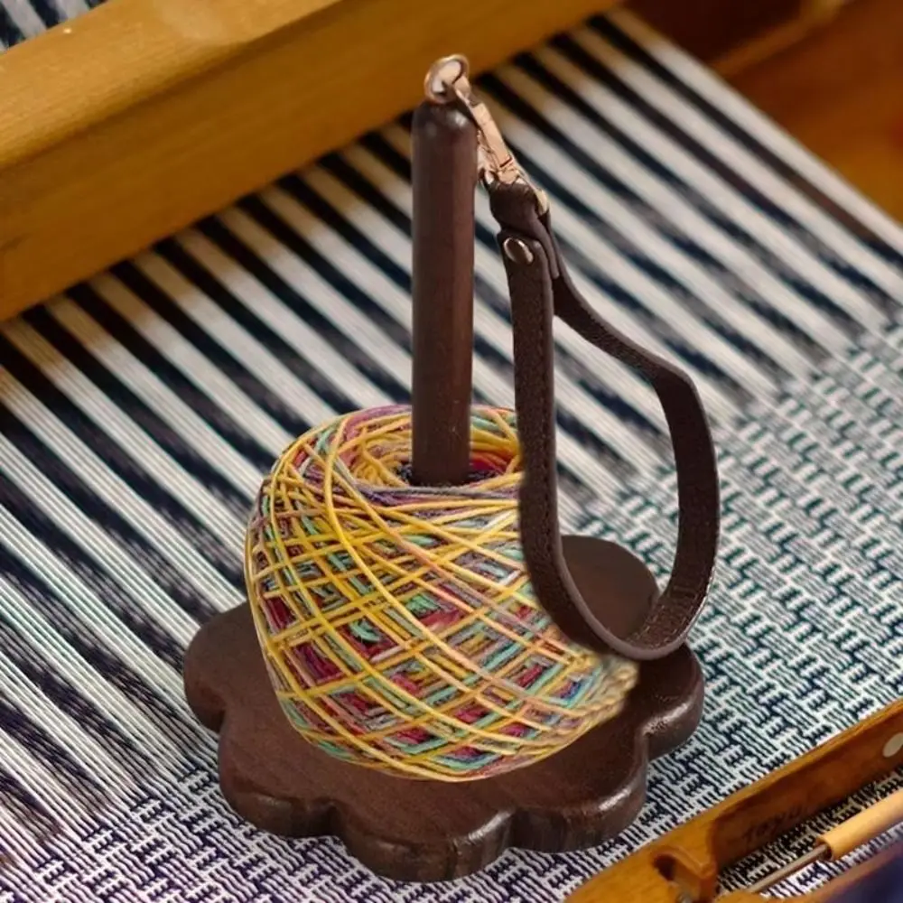 

DIY Wooden Wrist Yarn Holder Wool Ball Rotating Thread Spool Portable Convenient Yarn Spinning Holder Knitting Tool